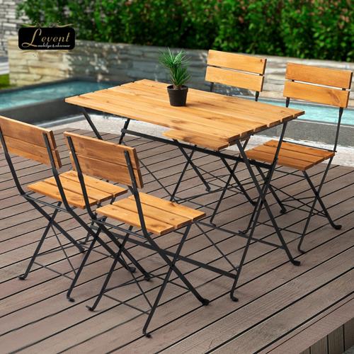 QUAD WOODEN BISTRO, NATURAL