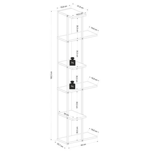 FEZA Corner Bookcase