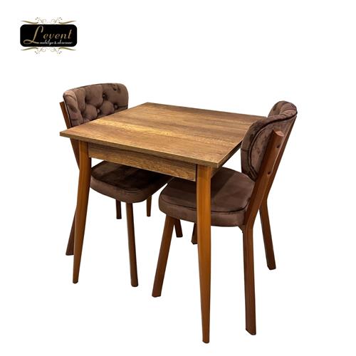 MENDEL TABLE AND RIVONE CHAIR SET, BAROQUE WALNUT