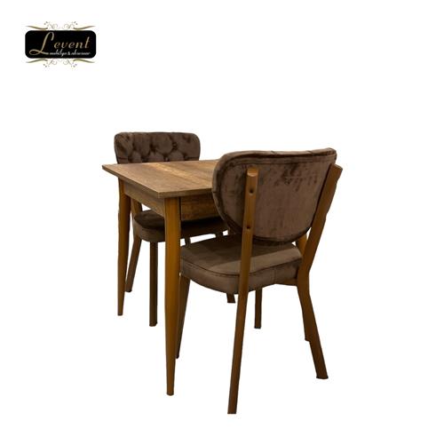 MENDEL TABLE AND RIVONE CHAIR SET, BAROQUE WALNUT